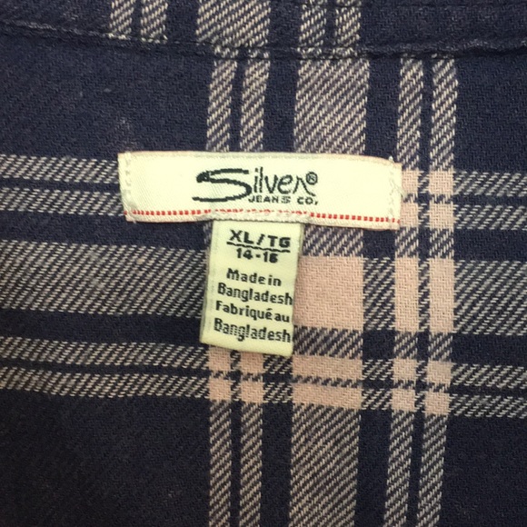 Silver Jeans Purple & Pink Plaid Shirt - Picture 3 of 7